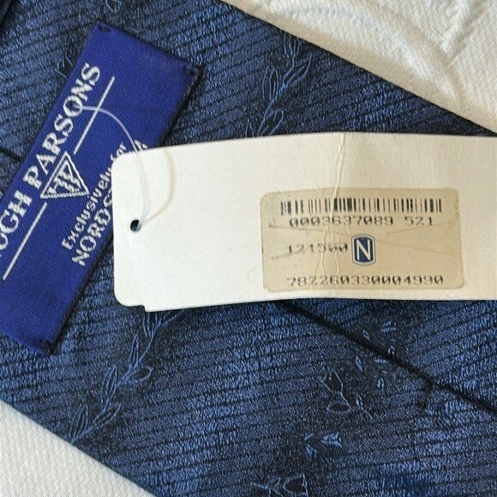 Vintage Hugh Parsons Navy Blue Silk Necktie exclusively for Nordstrom NWT - Picture 7 of 7